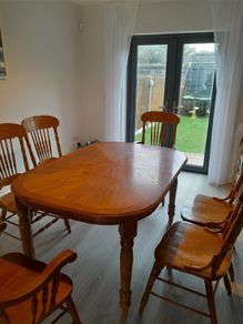 Hand Crafted Solid Wood Table with x6 chairs