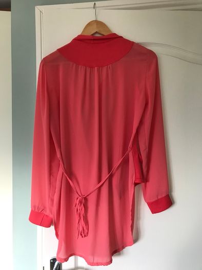 Asymmetrical coral blazer