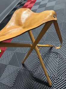 Beautiful Solid Ash & Leather 3 Legged Stool