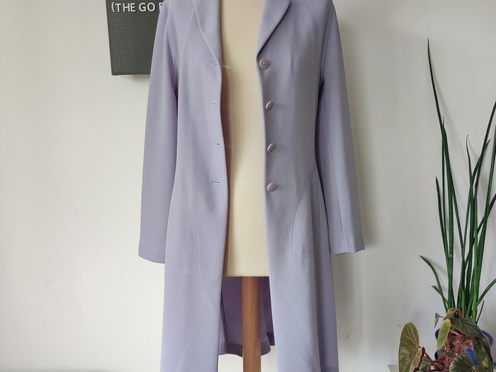 Vintage 1990s Irish designer Quin and Donnelly purple formal jacket midi length S 8 Made in Ireland