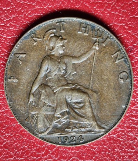 1924 Farthing George V coin