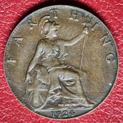 1924 Farthing George V coin