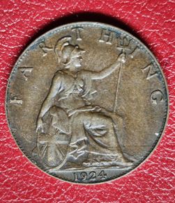 1924 Farthing George V coin