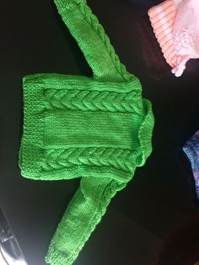 Hand knit baby cardigan