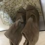 Tan open toe suede ankle boots Image 4