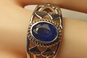 Sterling Silver Natural Sapphire Band Ring
