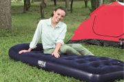 Bestway Pavillo Airbed Quick Inflation Outdoor Camping Air Mattress with Built-In Foot Pump, Blue, Single
