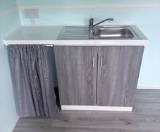 Sink, cabinet with counter top