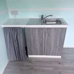 Sink, cabinet with counter top