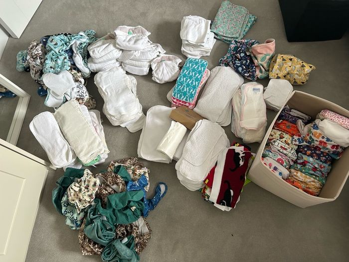 Cloth Nappy - pocket nappies no brand 9 nappies and 2 wraps