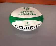 Gilbert Ireland mini rugby ball soft toy 6 inches in length