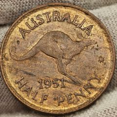 Australia 1951 Halfpenny 1/2d Coin