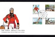 1984 Guernsey 50th Death Anniversary of Lieutenant Sir John Doyle 1756-1864 Commemorative Stamps Official First Day Cover (FDC)