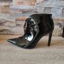 ZARA black patent lace up stiletto ankle boots, size 6 Image 2