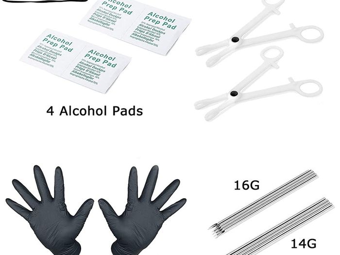 60Pcs Professional Piercing Kit 316L Stainless Steel Nose Ring Horseshoe Lip Tongue Eyebrow Rook Septum Tragus Cartilage Body Piercing Ear Navel Rings Barbells (FREE POSTAGE)