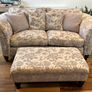 Stunning cream & grey 2 seater sofa with foot stool (bench) Image 5