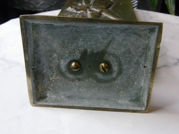 Art Deco Bronze Vase Oscar Antonsson Ystad Sweden Fiddler and Woman Relief 1930s to 1940s