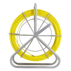 3/16" 350FT Cable Duct Rodder Steel Reel Stand With Brake Fiberglass Fish Tape Continuous Reel Wire Cable Running Cable Puller Running Rod Duct