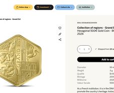 France 500 Euro Gold (.9999) Brilliant Uncirculated Coin 2026 - Grand Est - Collection of regions
