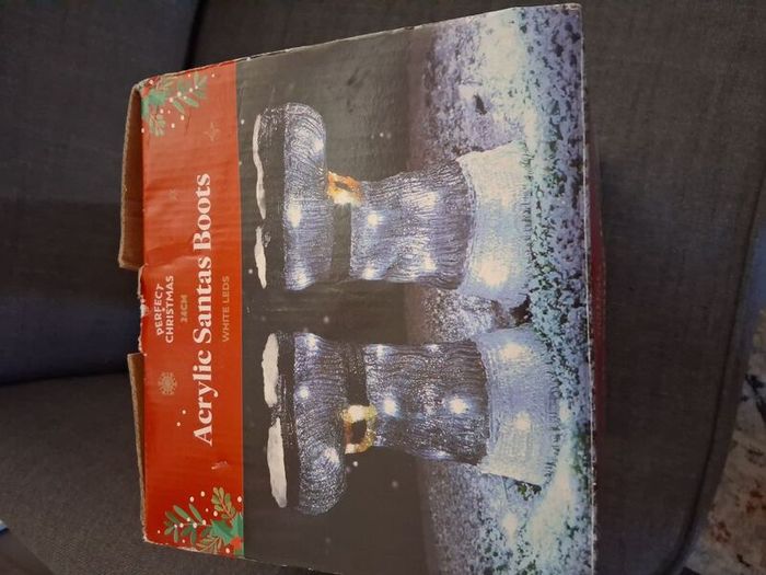 Christmas acrylic santa boots.