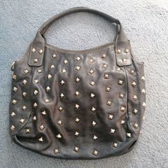 Large ink blue leather bag