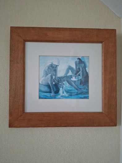 Women Bathing Signed Print 40xm x 40cm