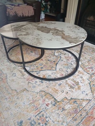 Set of two marble  coffee tables