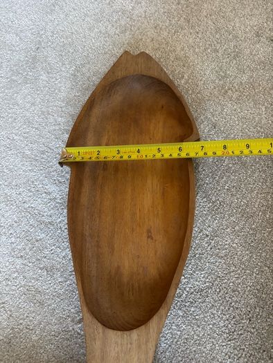 Vintage Hand Carved Wooden Fish Shaped Serving Bowl