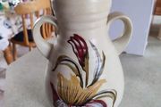 Rare find Vintage Ellgreave POTTERY Twin Handled Pottery Vase, Midas Floral Pattern, Made in England, 9.50"