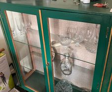 Glass Cabinet with lock and key and CD Shelf