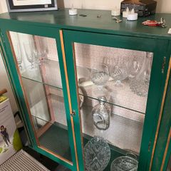 Glass Cabinet with lock and key and CD Shelf