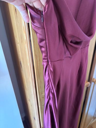 Beautiful burgundy wine satin maxi dress