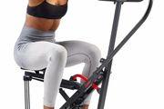 Smart Row-N-Ride Squat Machine  Foldable Upright Trainer, Full-Body Workout for Glutes Quads Core, Adjustable Resistance Bands, Bluetooth &amp; Free SunnyFit App, 150 KG Capacity
