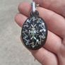 Mid 19th Century Mother Of Pearl Jet Mourning Pendant (Double Sided Engraving) Image 6