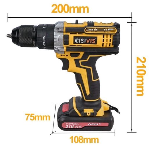 NEW 21V Cordless Drill Combi Screwdriver Set with 2 Batteries