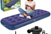 NEW SALE | Cube Single Airbed, Air Bed with Pump | Single Air Bed, Air Mattress, Inflatable Mattress, Single Blow Up Mattress, Camping Mattress, Blow Up Bed, Airbed, Air Bed Single Adult &amp; Kids, AC Pump