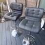 2 Bar Stools - Grey and Black Image 2