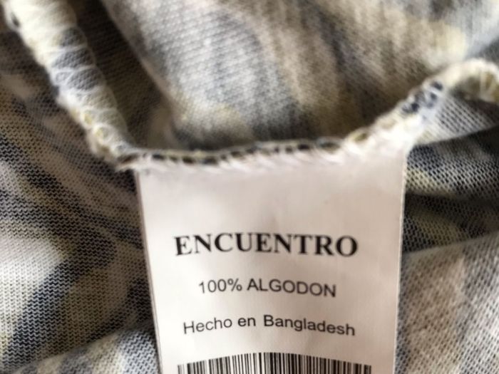 Ladies Navy & Khaki Cotton Top by Encuentro