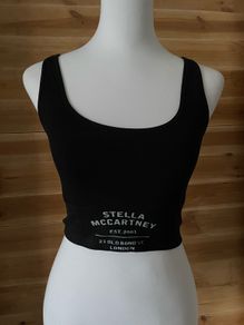 Womens top Stella McCartney bralette cropped black vest size S