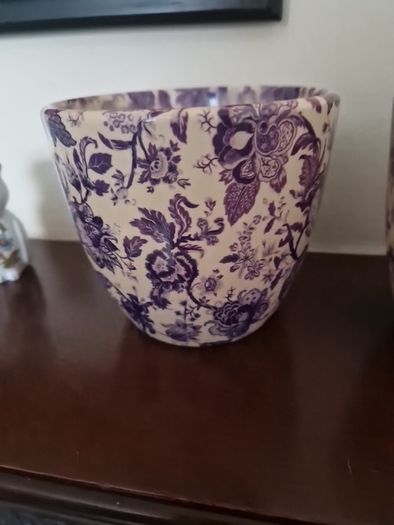 blue / white plantpots