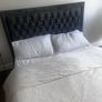 Bed frame velvet n diamonds king size no mattress plush grey Image 2