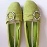 Solada Moda Green Suede Shoes EU36 UK3 Crystal Buckle Low Heel New Boxed  CAN POST Image 7