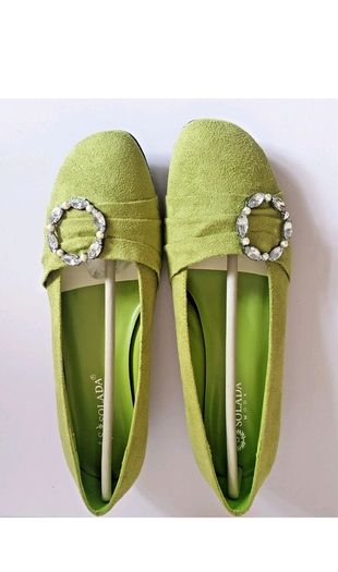 Solada Moda Green Suede Shoes EU36 UK3 Crystal Buckle Low Heel New Boxed  CAN POST