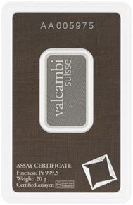 platinum bar 20gram valcambi