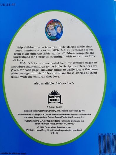 vintage new Bible book with stickers for children