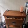 Wooden Bedside Table with Drawer & Shelf Image 2