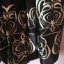 New Black Satin with Swirl Print, Size14 skirt pleated at the front Image 4