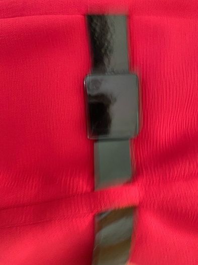 Beautiful Fitted Red Dress with Black patent belt