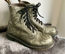Dr Martens / Docs , Size 5, 1460 Pascal Viper, Light Grey, 2144505