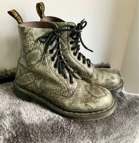 Dr Martens / Docs , Size 5, 1460 Pascal Viper, Light Grey, 2144505